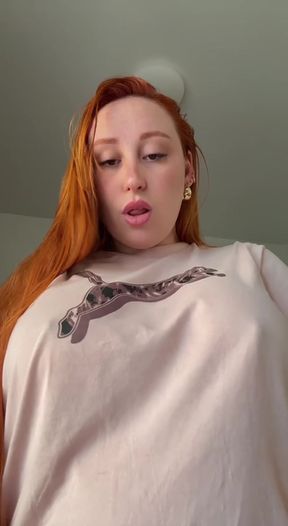 Redhead in camo shirt