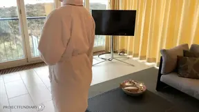 Romantic couple shares horny intimacy in day spa suite