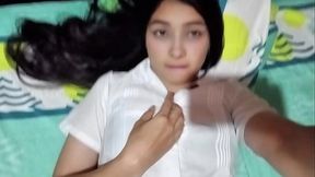 Latina college babe wanks after class