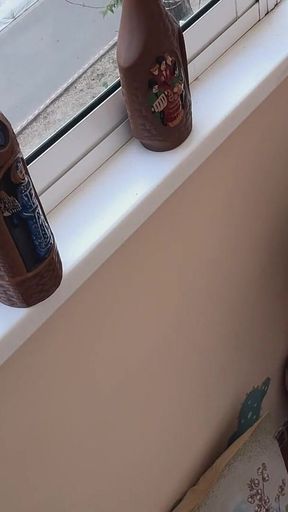 Blonde Mature Woman Gives Amazing Balcony Blowjob and Swallows Cum