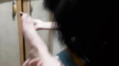 The pedicure master made me cum twice while licking my hairy pussy