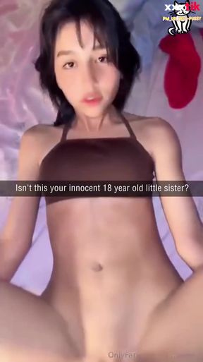 Cute teen gets creampied in an asian setting