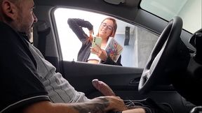 Risky masturbation in public for hottie on the street!