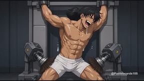 The Endurance Test - Arms Overhead, Brush Wheels On Bare Abs And Ribs (Anime Bara)