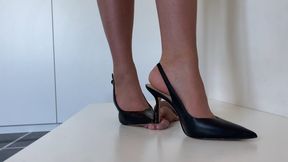 Lady Latisha - ALDO Slingback Stilettos - Cock Trampling CBT Shoejob - POV (4K compression: 15000 kbps for mobile devices)
