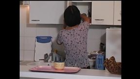Housewife MILF Ass Fucked and Cumshot on Hairy Pussy by Big Cock