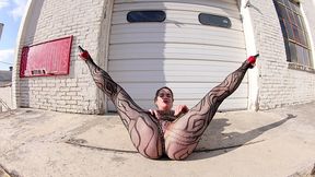 thong leotard - exhibitionist on the docks