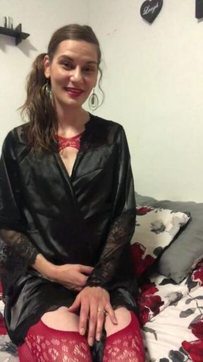 Cranberry One Piece Lingerie Masturbation Orgasm