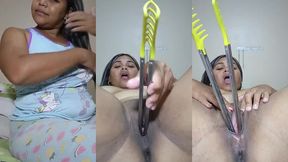 sialatina - i put the grill tweezers in my pussy