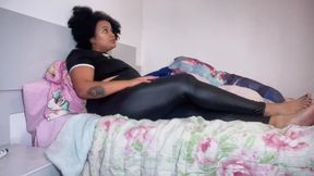 P Farts Shiny Leggins While Stepson Doesnt Wake up