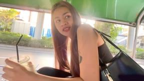 Cute Thai MILF amateur with tattoos picked up and fucked hard