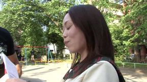 Big tit Asian college girl gets all her holes filled by two cocks