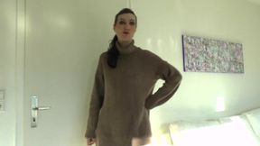 Cum on My Sweater! Lady Victoria Valente in a Thick Turtleneck Sweater