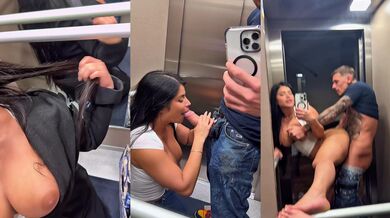 Blowjob And Sex In The Elevator With a Latina With a Big Butt - Sara Retali