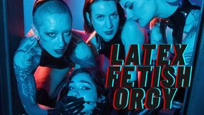 Latex Fetish Orgy: Parts 1, 2 and 3 with Miss Flora, Mistress Ae, Mixstress Vida and Mushroom Sofi (MOV)
