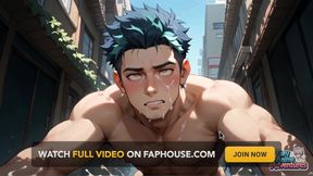 Watch Horny, Dissolute, Blue-haired Muscle Dudes Worshiping on Kyoto Streets in the Greatest Gay XXX Porn!