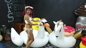 Licca Romps on Inflatables