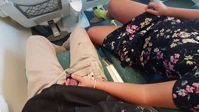 Young Milf Seduces Voyeur On Public Train