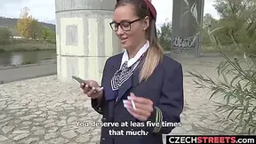 Stewardess Gets Cash For Sex