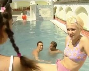A Sexy and Small Titted German Blonde Gets Her Holes Pounded by Two Dudes