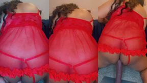 bbc anal training red lace