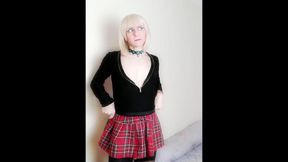 Sexy Sissy Crossdresser Skirt Stockings Nice Smile Ass Cock