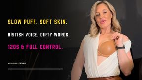 Small Tits Tease on the Sofa – Brown Leather Leggings, Leather Bra & Gold Louboutins While Smoking 120s – Slow Reveal & British Dirty Talk Throughout - Miss Lulu Leather - MP4 HD