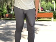 Huge cock public teasing and risky cumshot