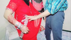 Desi Busty Bhabhi wearing Saree Standing Anal Fucked by indian Muslim Dever