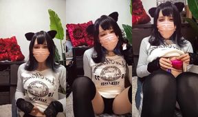 Big breasted cat eared crossdresser wrecked on vibrating toys