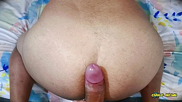 Camilo Brown Fucking Tian Pineda's rounded ass in doggy until he cums over his hole