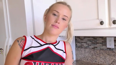 Pigtails Cheerleader Teen Layla Love with Round Butt get Fucked by Step-Dad