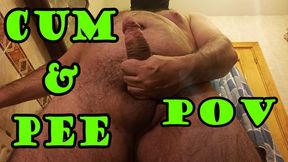 POV humiliation. I jerk off, cum and pee on your face.
