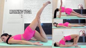 Stretching My Sexy Body in Pink Yoga Outfit