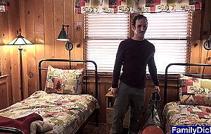 Stepdad and grandpa are making out in the bedroom