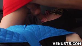 Masked Venus Lux dominates restrained bottom stud