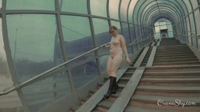 Butt plugged slut in an overpass