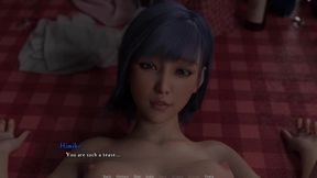 Having a Hard Time - Shemale Jane Takes Kimiko's Virginity at Night Park (part 1)