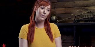 Huge boobs redhead slave ass flogged in bondage