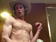 Horny Cowboy Steam Shower Cum