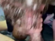 Sexy twink sucks and swallows big load (only fans thustin69)