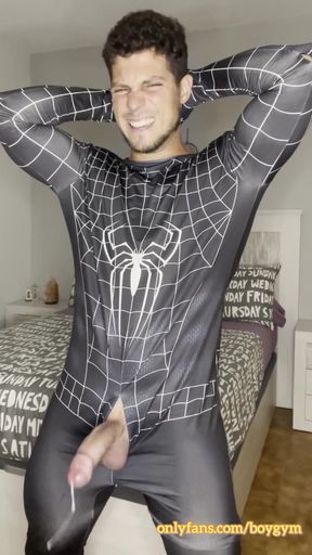My Big Cock Cums with No Touch Spiderman Suit