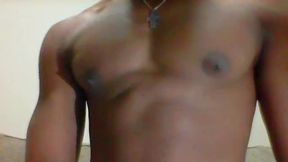 Ebony Guy Plays with His Nipples