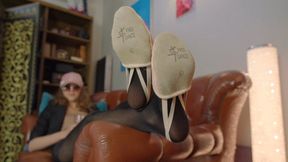 Stella In Special Clip For Foot Fetishist - Half Ballet Shoes And Dark Pantyhose - Full