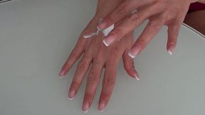 CREAM OF SPERM ON HANDS 2 (hw)