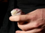 Close Up Pulsating Orgasm in Condom with Fleshlight