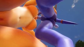 futa draenei fucks a girl s ass next to a lake - warcraft porn parody