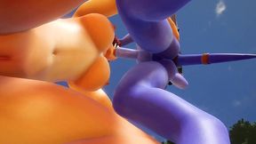 futa draenei fucks a girl s ass next to a lake - warcraft porn parody