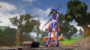 futa draenei fucks a girl s ass next to a lake - warcraft porn parody