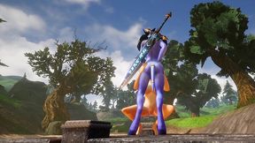 futa draenei fucks a girl s ass next to a lake - warcraft porn parody